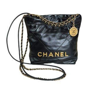 Chanel Handbag 22 Shoulder Bag AS3980 Black Women's CHANEL 2way